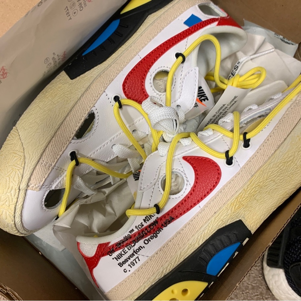 Nike Blazer Low '77 Off-White White University Red Men's Size 4.5/Women 6